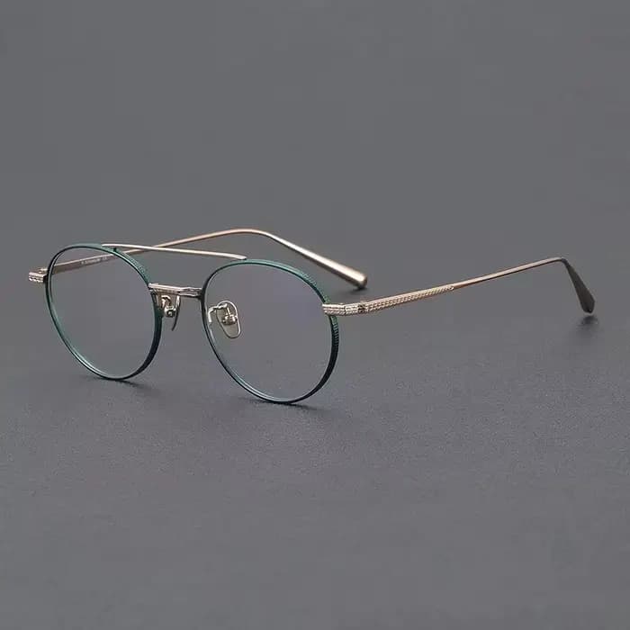 Rétro rond fait à la main japonais femmes aviateur titane lunettes montures N-020