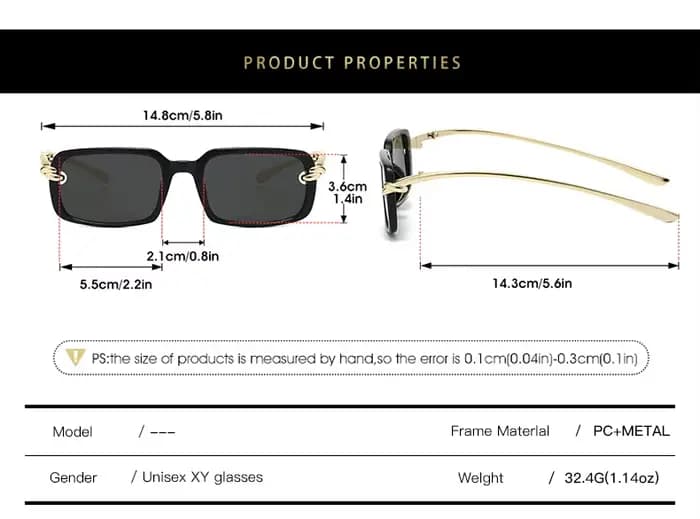 2026 Nouvelles lunettes carrées rétro tendance | Détail de noeud doré et tempes métalliques | Style Edgy-Girly Y2K
