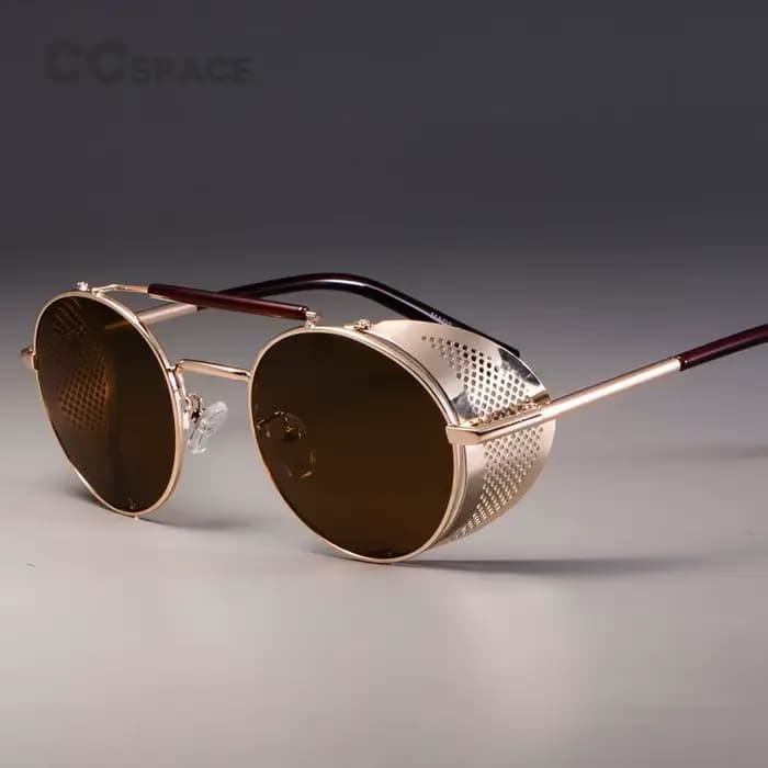 Zml14 rétro rond métal lunettes De soleil Steampunk hommes femmes marque