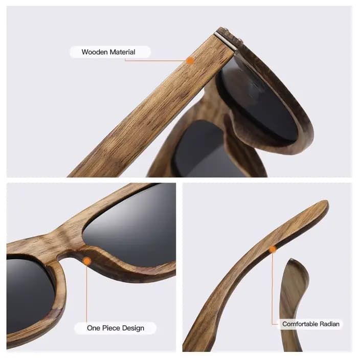 Lunettes de soleil en bambou naturel biodégradable GM