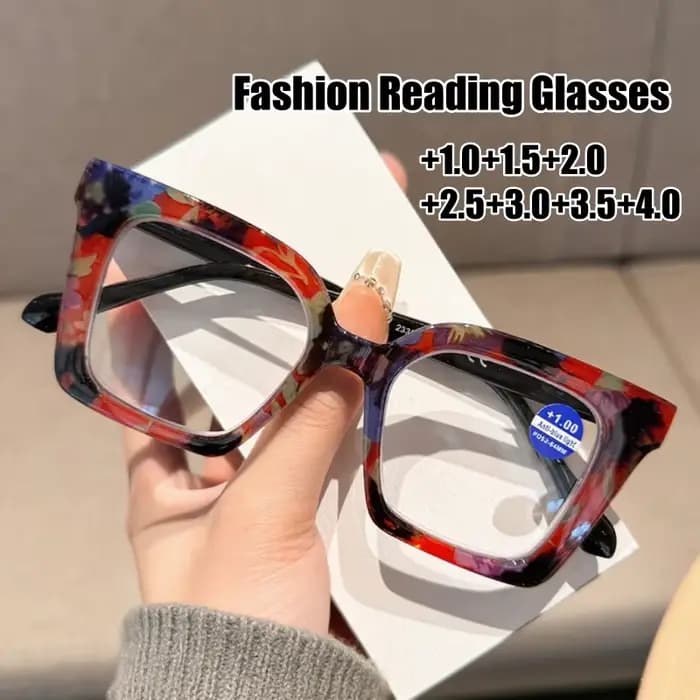 Lunettes de lecture de luxe imprimées flore pour femmes