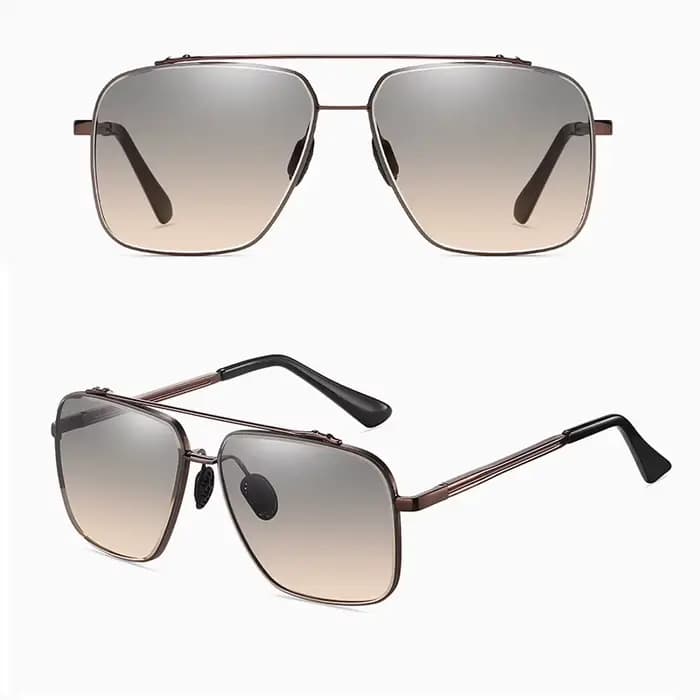 Nouvelle mode pilote lunettes de soleil pour hommes Vintage dégradé grand cadre