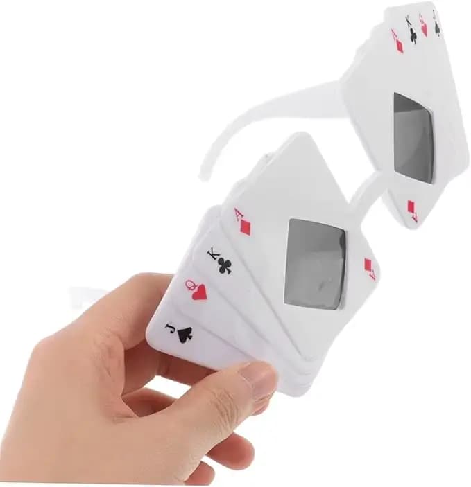 Lunettes de soleil sur le thème du poker, lunettes à motifs de cartes à jouer, accessoires de déguisement pour adultes sur le thème du poker, fournitures pour fêtes à thème