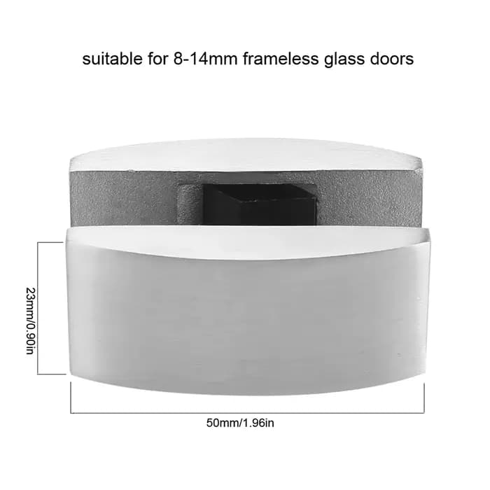 Fixation de guidage de sol pour porte coulissante en verre sans cadre, argent 304, en acier inoxydable, pour salle de douche, Guide de fond de sol, bouchon de porte