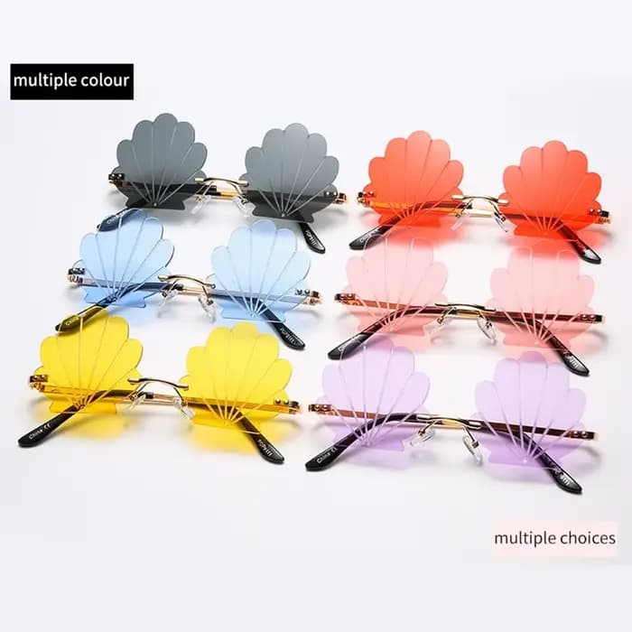 Lunettes de soleil sans monture en forme de coquille