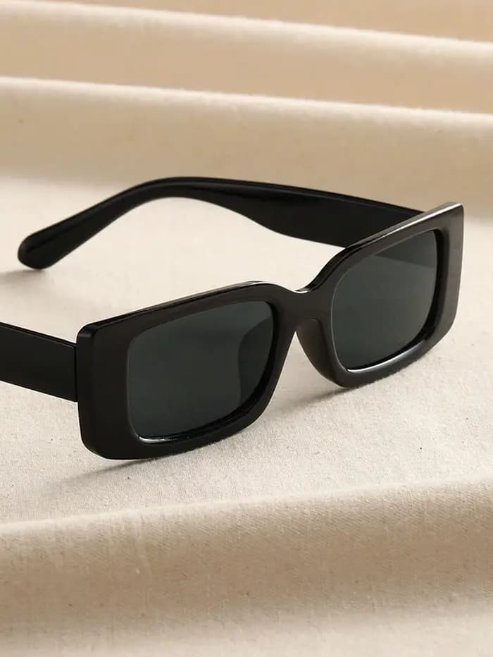 Lunettes de soleil carrées en plastique unisexes