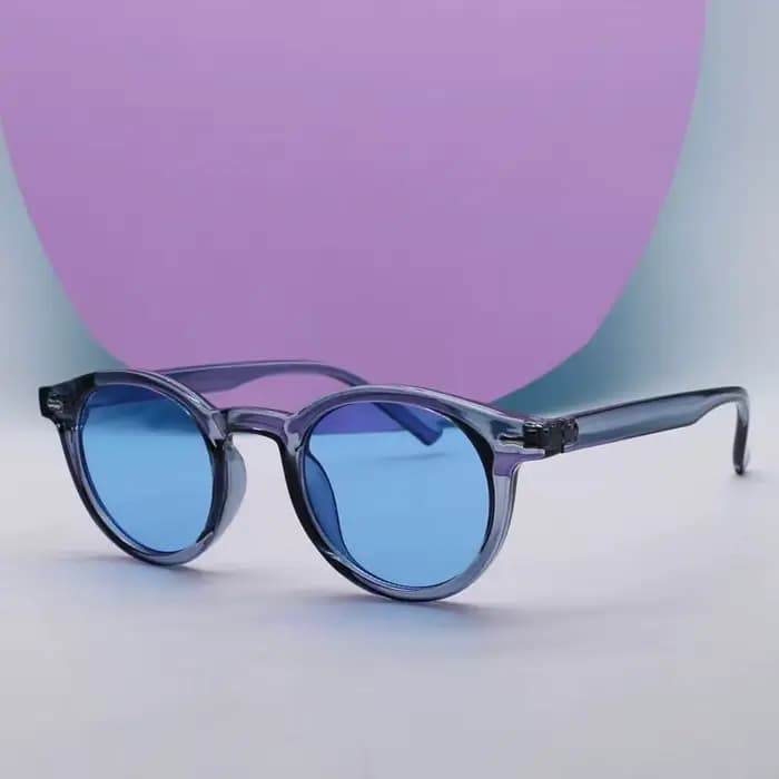 Vintage riz ongles ronds lunettes de soleil hommes femmes marque Hawksbill bleu nuances