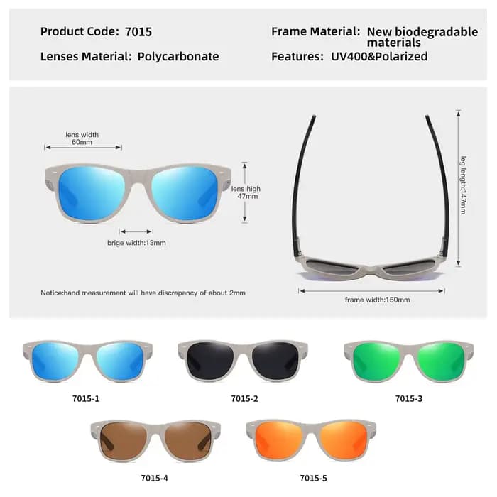 Lunettes de soleil en bambou pour hommes et femmes