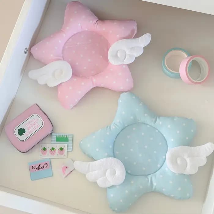 Sous-verre créatif pour bureau, motif Wishcore à pois et ailes d'étoile, sous-verre isolant épaissi en coton, accessoire photo