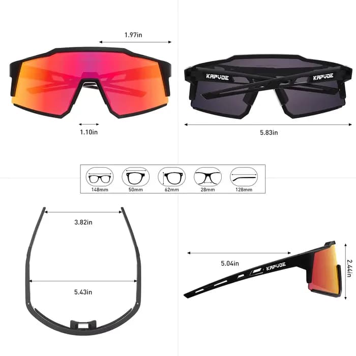 Kapvoe-Lunettes de soleil polarisées coupe-vent pour hommes