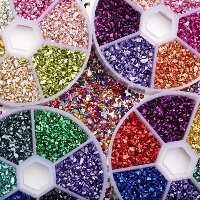 Pierres de verre concassées, remplissage de résine pour bricolage, moule en résine époxy, pierre cassée irrégulière, décoration Nail Art, fabrication de bijoux, 60 g/boîte