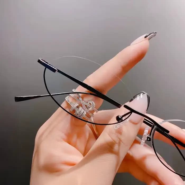 Lunettes ovales en métal pour femmes et filles