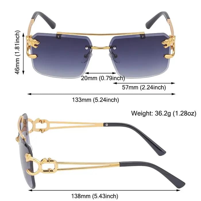 Steampunk – lunettes de soleil carrées sans bords pour hommes et femmes