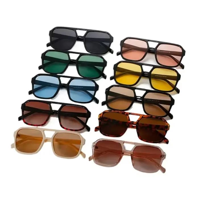 Lunettes de soleil carrées à monture large pour hommes et femmes