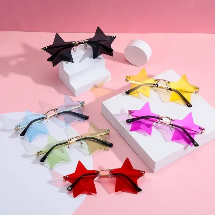 Lunettes de soleil sans monture en forme d'étoile