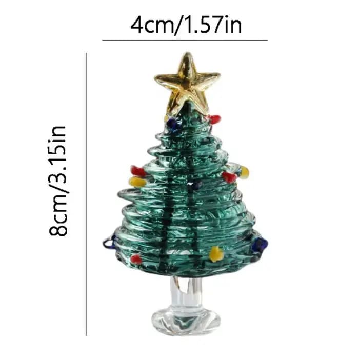 Décoration de Noël : Figurines d'arbre de Noël en verre brossé faites à la main, mini artisanat, décoration de Noël