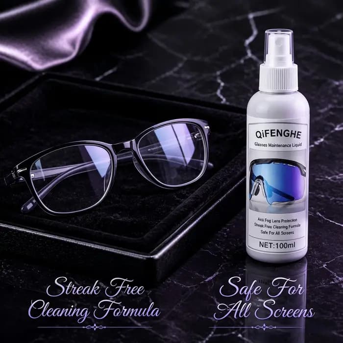 Spray de Soin Léger pour Lunettes 3.38oz Anti-Buée Effet Cristal