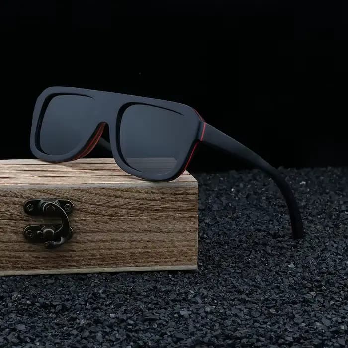 Lunettes de soleil Vintage en bois naturel