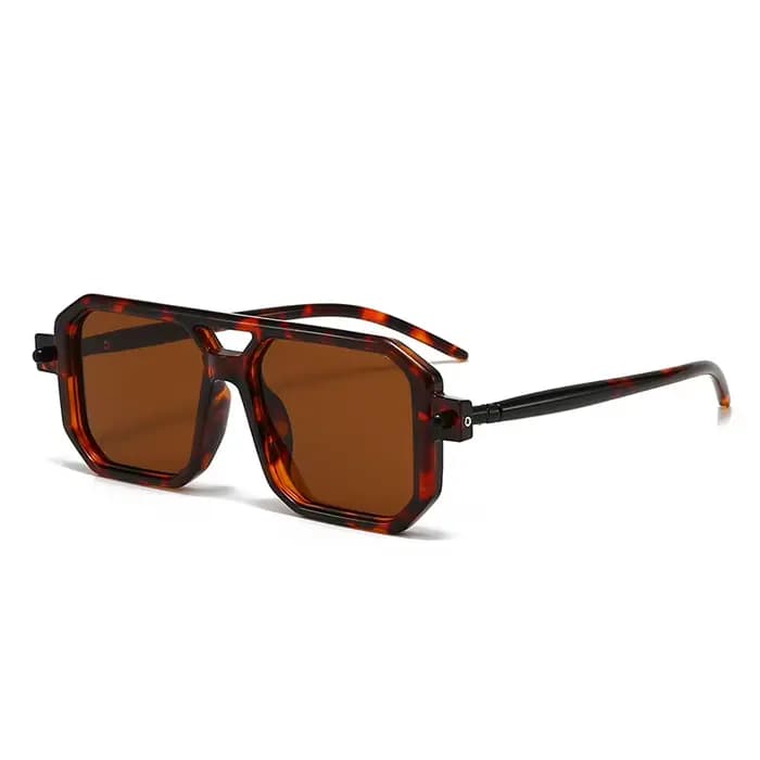 Lunettes de soleil polygonales rectangulaires tendance pour femmes et hommes
