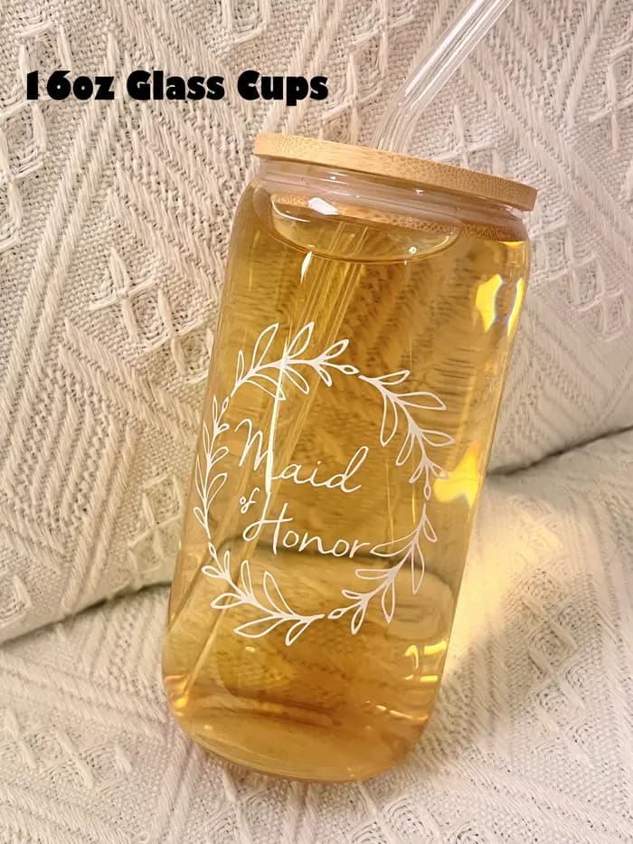 Ensemble de Cadeaux de Demoiselle d'Honneur, Sacs de Maquillage Cosmétique, en Verre de 16oz, pour la Douche des Patients