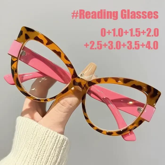 Lunettes de lecture œil de chat Vintage à grande monture pour femmes
