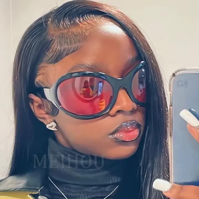 Lunettes de soleil ovales surdimensionnées pour hommes et femmes