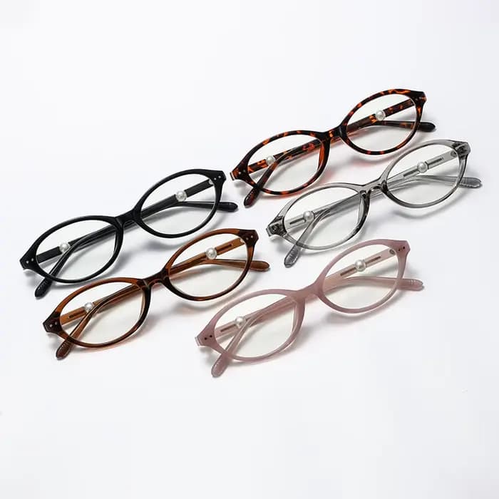 Lunettes de lecture ovales élégantes avec décor en perles