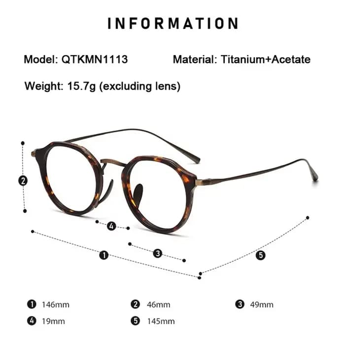 Marque japonaise réplication acétate titane lunettes cadre rétro luxe rond