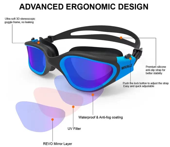 Lunettes de natation professionnelles pour adultes