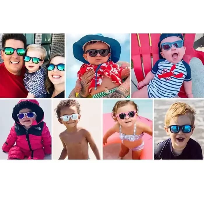 Lunettes de soleil polarisées flexibles et pliables pour nouveau-né de 0 à 24 mois