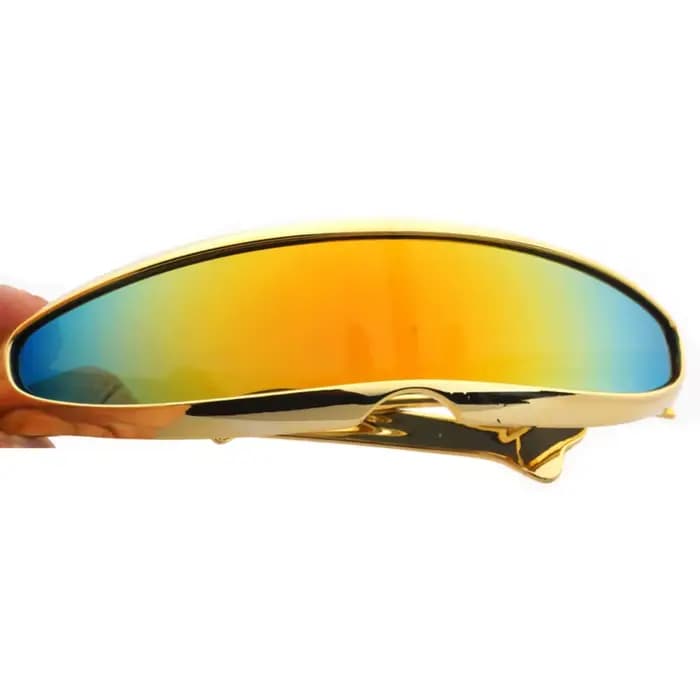 Lunettes de soleil futuristes à visière cyclope étroite pour hommes