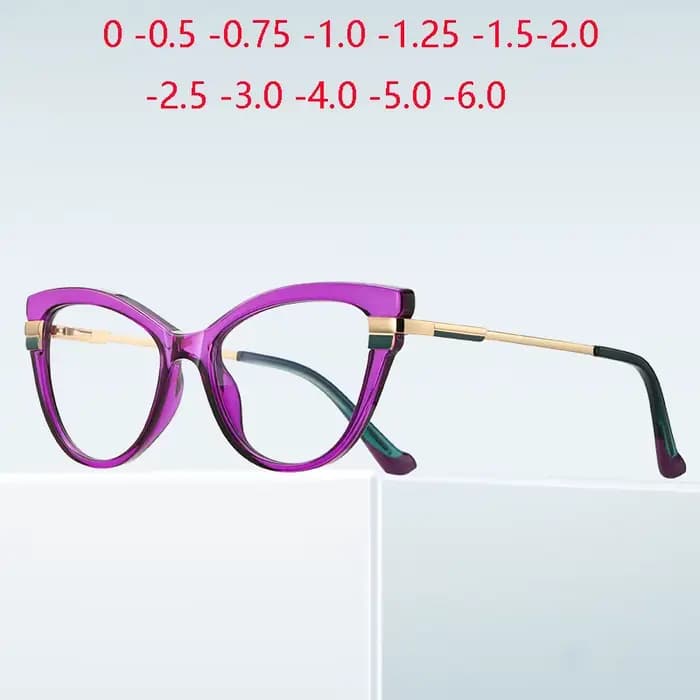 Lunettes œil de chat à monture violette pour femmes