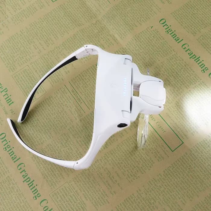 Lumière LED et 5 jeux de lentilles, lunettes de beauté grossissantes pour accessoires de maquillage pour Nail Art/tatouage/en greffage de cils