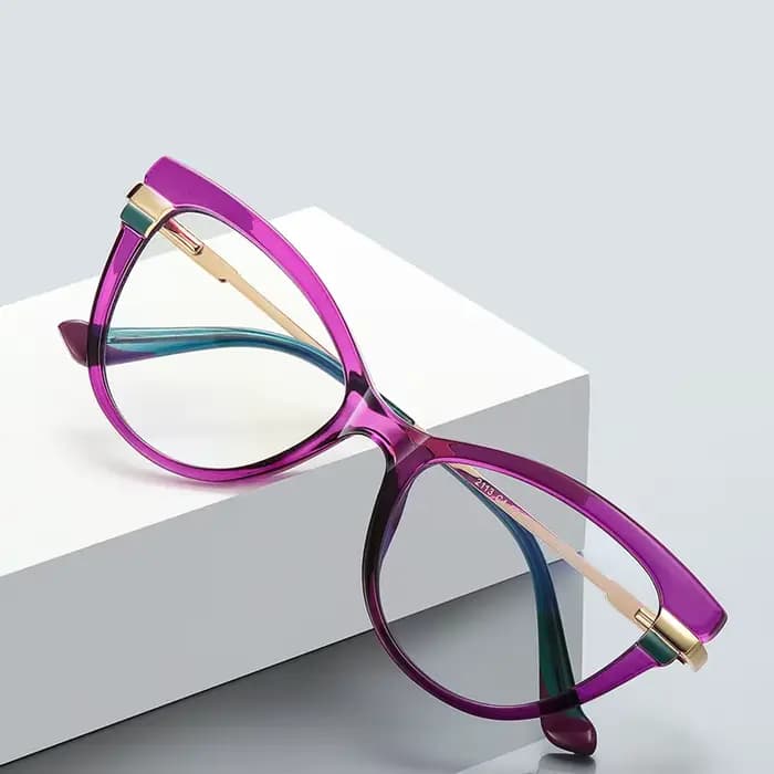 Lunettes œil de chat à monture violette pour femmes