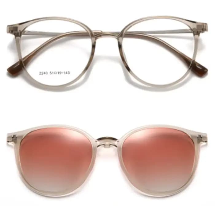 Clip magnétique sur lunettes cadre femmes conduite lentille optique polarisée avec recette