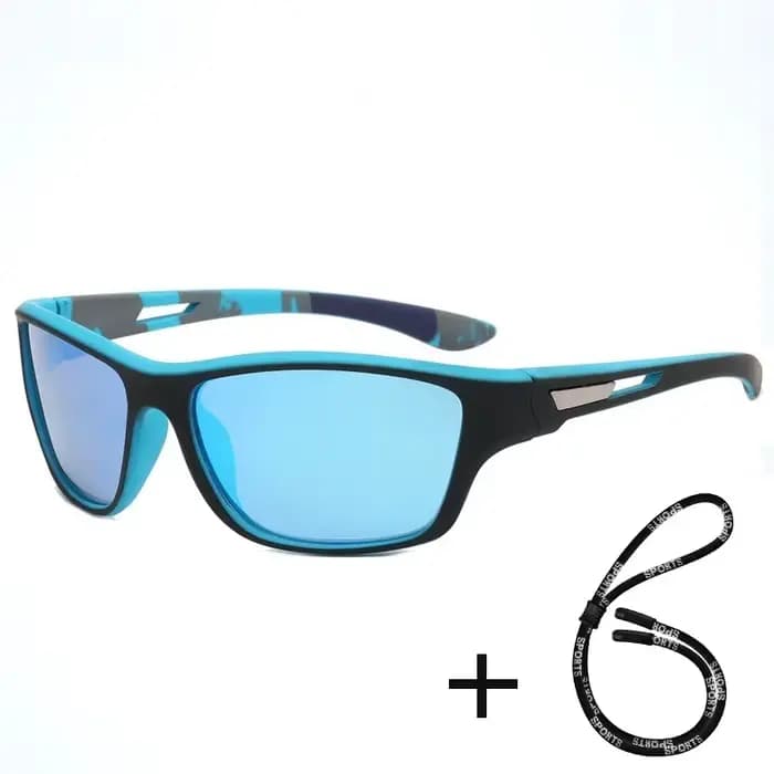 Lunettes de soleil sport tendance avec chaîne pour hommes et femmes