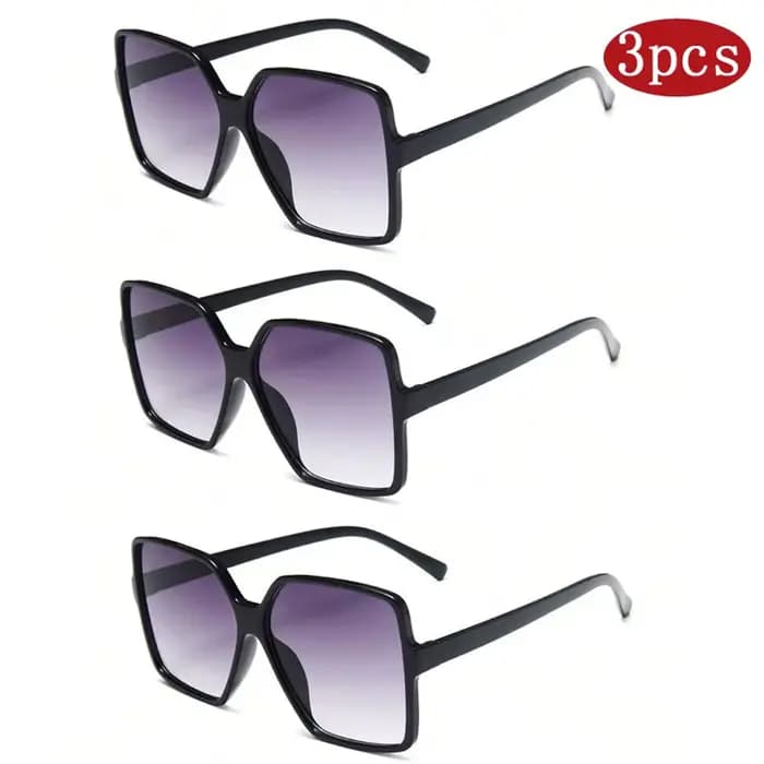 1/3/4/5 pièces mode surdimensionné carré lunettes de soleil femmes marque de luxe personnalité dégradé
