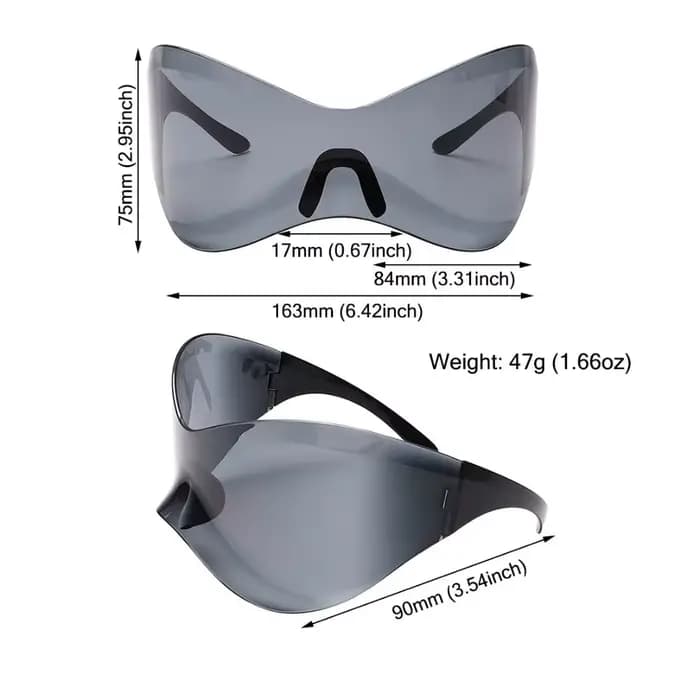 Lunettes de soleil sans monture futuristes pour hommes et femmes