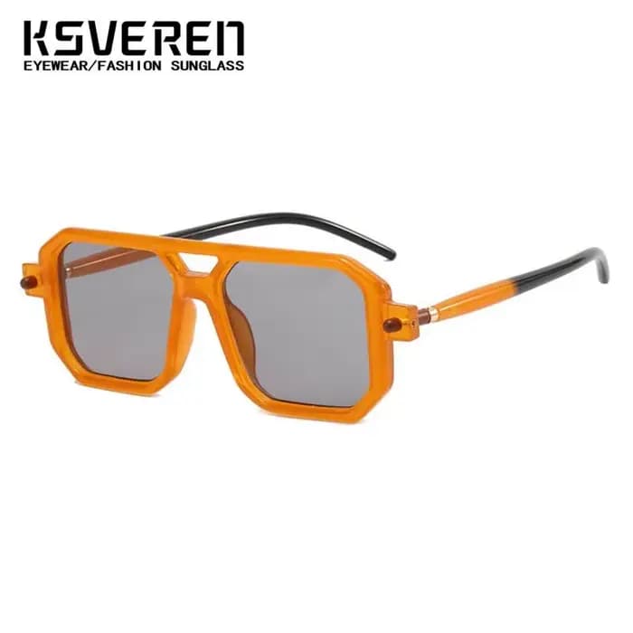 Lunettes de soleil de myopie carrées à double pont pour hommes et femmes