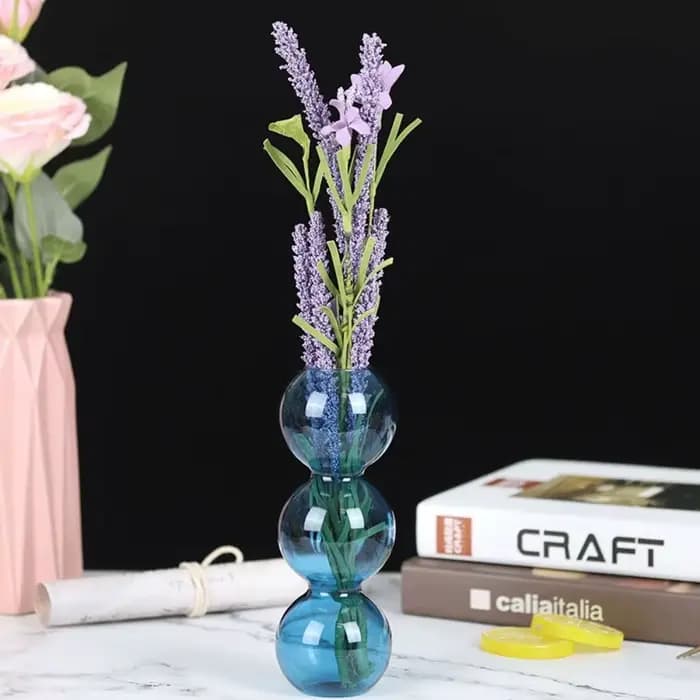 Vase en verre romantique artisanal, pot à fleurs hydroponique créatif simple, vase à fleurs sphérique moderne et amusant, salle à manger