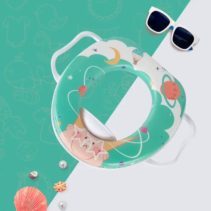 Siège de toilette pour enfants avec poignées, coussin doux, motif de dessin animé mignon, siège de toilette pour tout-petits