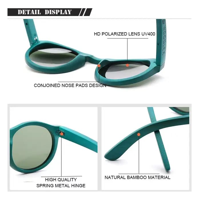 Lunettes de Soleil Rétro Classiques en Bois de Bambou group pour Homme