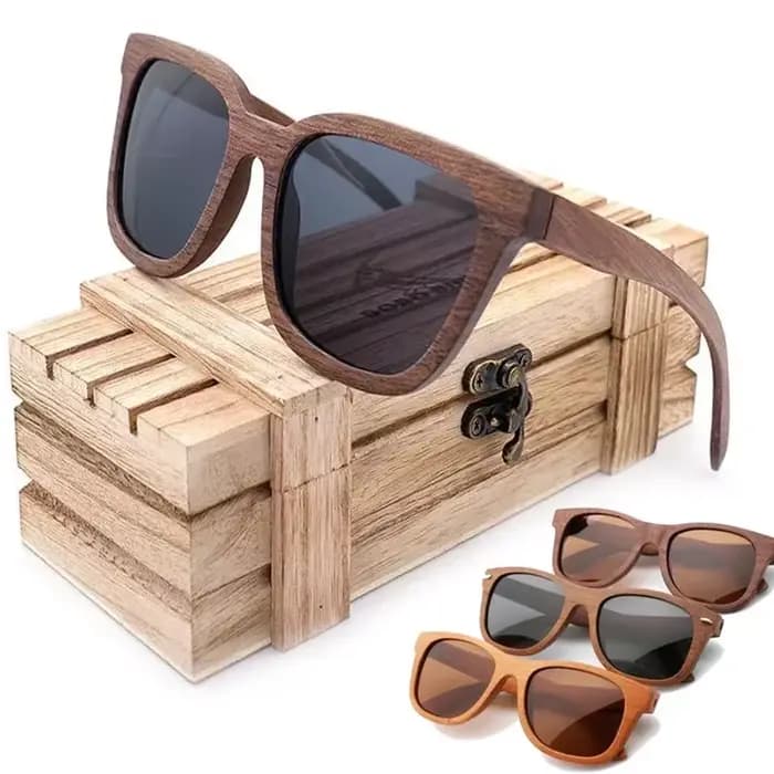 Lunettes de soleil en bois de bambou pour hommes et femmes