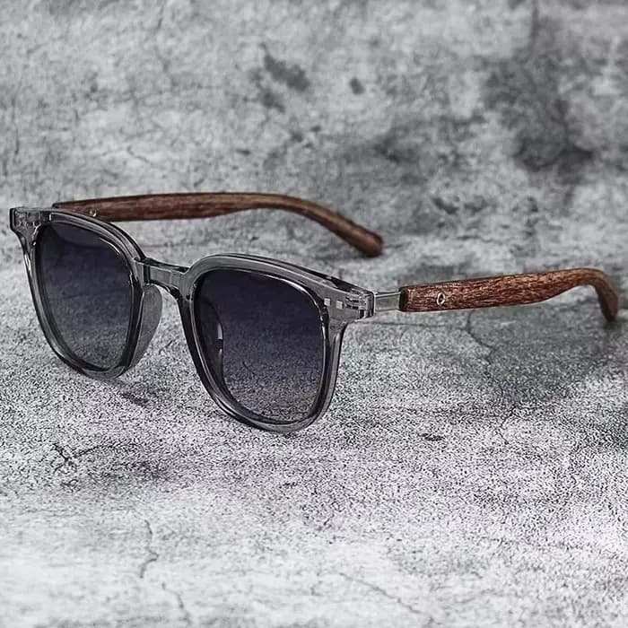 Lunettes de soleil polarisées classiques à monture en bois vintage pour hommes