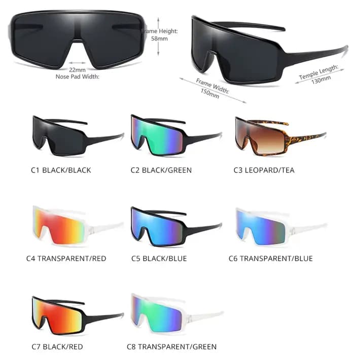 Mode grandes lunettes de soleil de Sport hommes femmes marque concepteur surdimensionné