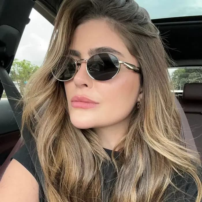 Lunettes de soleil ovales en métal elliptique pour femmes
