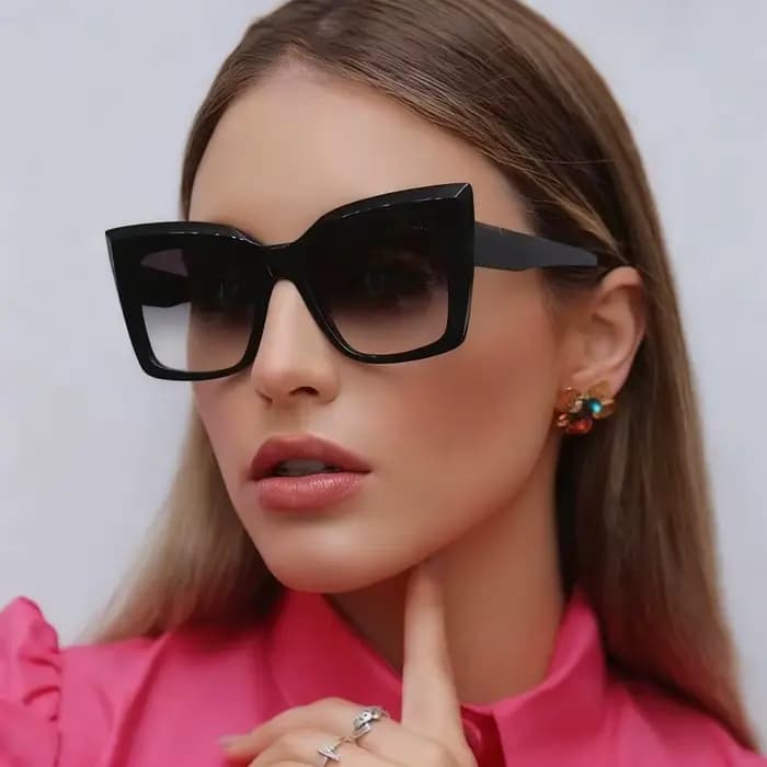 Lunettes de soleil tendance à grande monture œil de chat