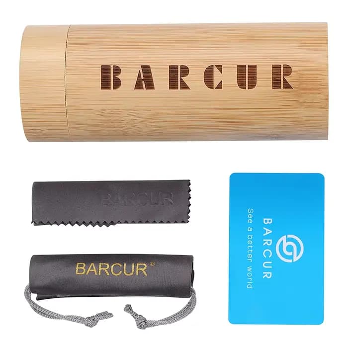 BARCUR lunettes polarisées hommes bambou bois
