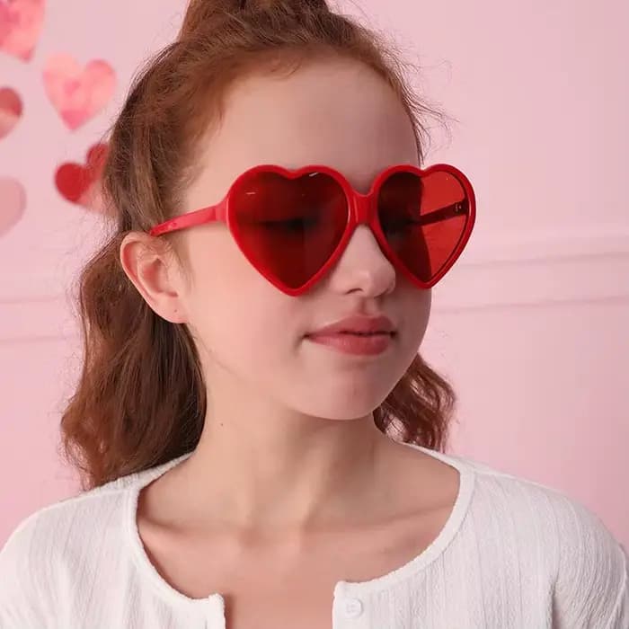 Lunettes de soleil en forme de cœur pour femmes et hommes