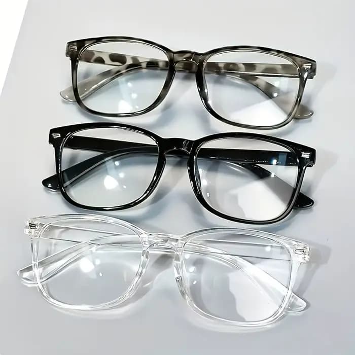 3 paires de lunettes à verres transparents à la mode de style Y2K adaptées à un usage quotidien pour hommes et femmes
